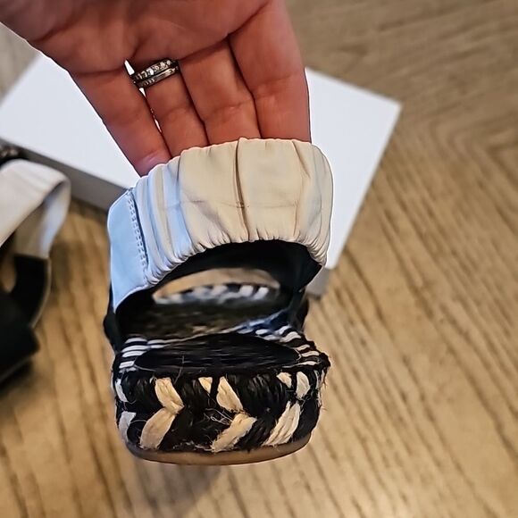 Proenza Schouler leather slingback flat espadilles black and white size 7.5 - Picture 6 of 12